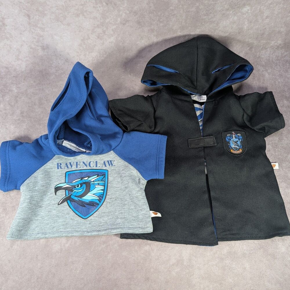 Build A Bear Harry Potter Ravenclaw Black Hooded Robe & Blue Pullover Hoodie